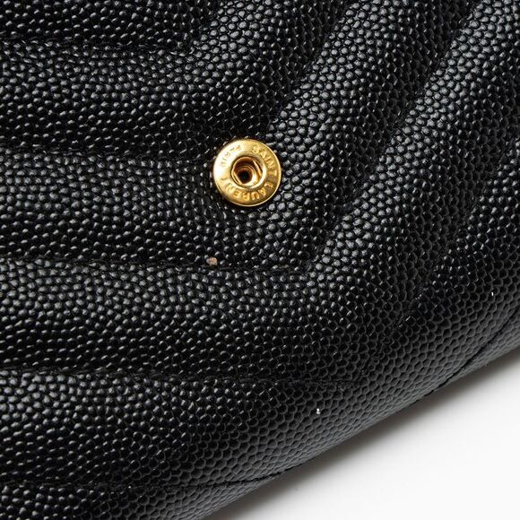 Saint Laurent Grain de Poudre Monogram Compact Trifold Wallet - Picture 9 of 10